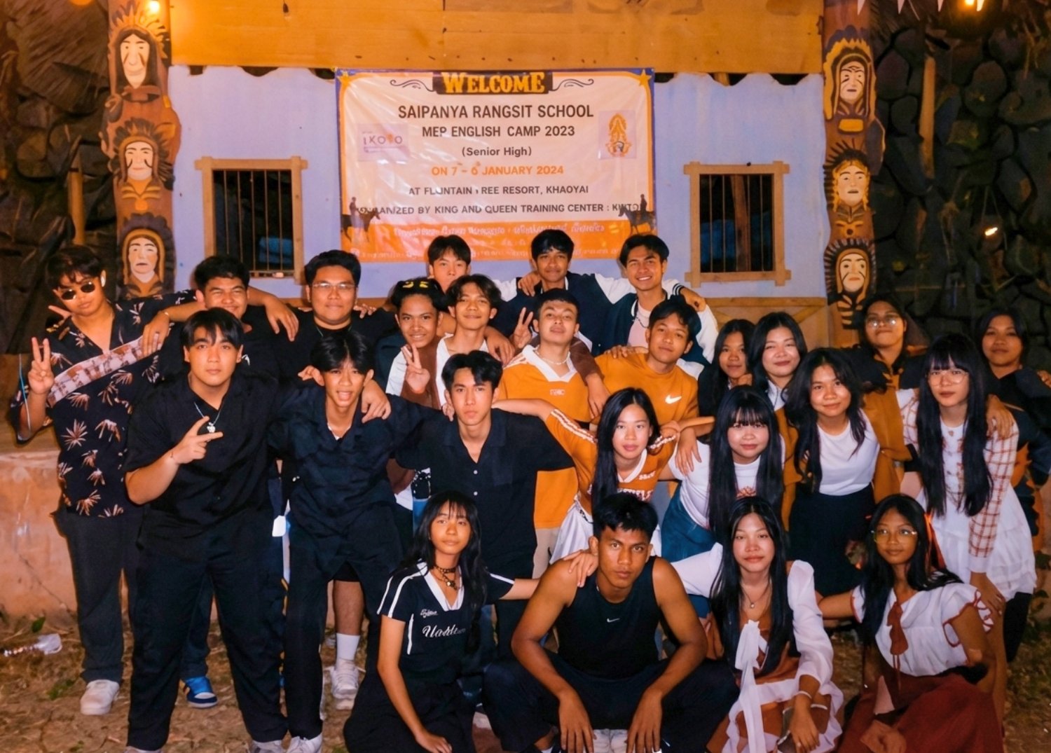 Nonthaporn Pitisinchuchai (Tomtam) with her Saipanyarangsit (SPR) School BFITS Program classmates during the Talent Show