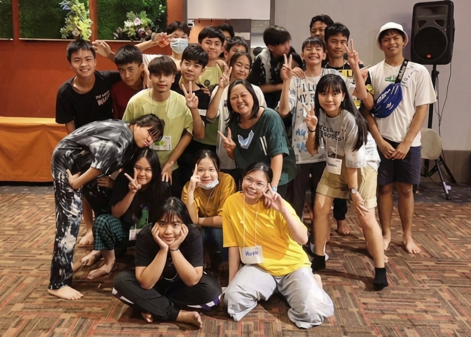 Nonthaporn Pitisinchuchai (Tomtam) with her Saipanyarangsit (SPR) School BFITS Program classmates with Thai Teacher Nim